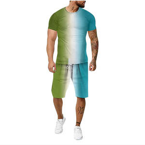Conjuntos cortos de fabricante de alta calidad, conjunto de pantalones cortos de dos piezas personalizados para hombre, camiseta con conjunto corto de verano transpirable - Product Image 4