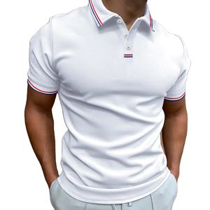 Chemises polo élégantes en coton biologique piqué extensible avec logo brodé personnalisé, patte de boutonnage cachée, polo de golf 2026 - Product Image 1
