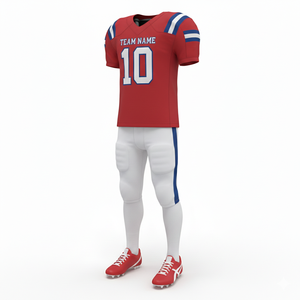 Ensemble de maillot et short de football américain personnalisable, 100% polyester, respirant et grande taille avec position du logo sur le devant - Product Image 3