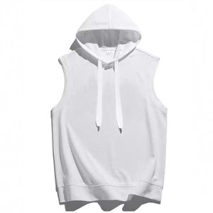 Wholesale Customizable 100% Cotton Pullover Gym Hoodies Unisex Breathable Sleeveless for Men New Style in Autumn Colors - Product Image 2