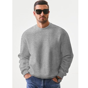 Men's Comfortable Loose Fit Round Neck Sweatshirt with Long Sleeves Custom Fabric Print Pullovers for Overseas Trade. - Product Image 3