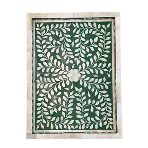 Plateau à fruits vintage élégant personnalisé, style antique, floral, incrusté de perles, en MDF, table de service, présentoir, rangement, durable, décoratif, pour la restauration - Product Image 4