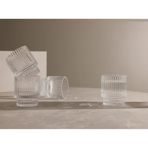 Juego de Vasos de Vidrio Personalizados VINGA York, 4 Piezas, Diseño a Rayas, Transparentes, Aptos para Lavavajillas, para Bebidas Frías - Product Image 3