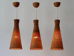 Hot Sale New Retro Farmhouse LED <b>Table</b> <b>Lamp</b> with Rattan <b>Wicker</b> Fabric Shade Natural Finish - Product Image 4