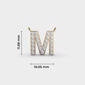 <b>Marvelous</b> 'M' Unisex Gold Plated Classic Style Brass Moissanite Jewelry with Pendants and <b>Charms</b>,Diamond Pendant - Product Image 6