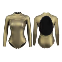 Trajes de neopreno de moda para hombres y mujeres, traje de neopreno corto de manga larga de una pieza para mujer, traje de neopreno de 2mm para buceo, surf, traje húmedo