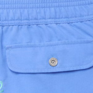 Shorts de bain bleu clair pour hommes, séchage rapide, caleçon de plage, taille élastique, cordon de serrage, confortable, vêtements de bain d'été - Product Image 6