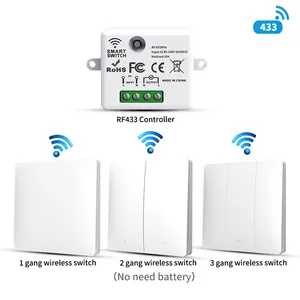 TideLink Tuya Smart Home Automation Timer Wall Light Switch Wireless RF433 Wireless Button Panel Control Aleax Zigbee Switch 10A