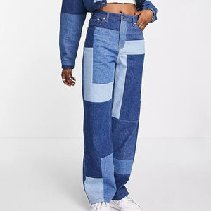 Pantalones Vaqueros de Pierna Recta Transpirables Personalizados de Primera Calidad en Azul para Mujer, Precio Económico, Pantalones Vaqueros de Corte Recto para Mujer - Product Image 5