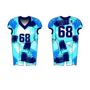 Uniforme de football américain de haute qualité, couleur personnalisée, 100% polyester, manches courtes, taille plus, vêtements d'équipe - Product Image 4