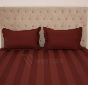 Customized Colors Cotton Striped Bed Sheet Striped Flat Sheet Fitted Sheet 100% Cotton from Pakistan - Product Image 2
