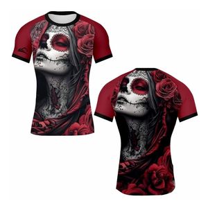 Moisture Wicking Quick Dry UPF50 Breathable Half Sleeve Rash Guard Custom Sublimation BJJ MMA Jiu Jitsu <b>Training</b> Shirts - Product Image 3
