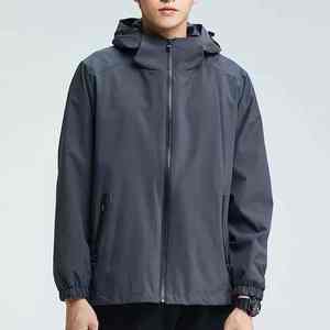 Vente en gros d'usine, sweat à capuche unisexe décontracté, fermeture éclair intégrale, imperméable, respirant, coupe-vent, léger, en toile, vêtements de sport, hiver, devant - Product Image 4