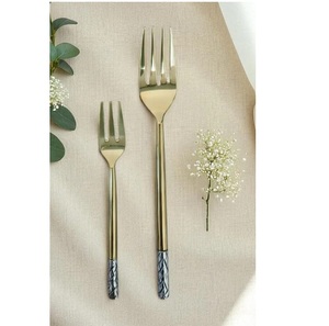 Kitchen Hotels And Restaurants Use Dinnerware Spoon Flatware Stick Handle Premium <b>Gold</b> Finished Cutlery Handcrafted <b>Utensils</b> - Product Image 1
