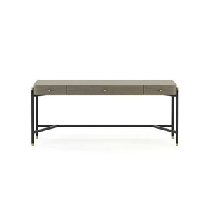 Phong Cách Hiện đại Vẻ Đẹp Cửa Hàng Thép Không Gỉ Bàn Trang Điểm Với Ngăn Kéo Hút Khói Gỗ Sồi Veneer Gỗ Vanity Bàn Cho Tiệm Làm Móng Tay - Product Image 5