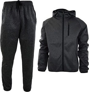 OEM personalizado de alta calidad de los hombres de 2 piezas sólido impreso chándal conjunto con chaqueta con capucha al por mayor de moda en 2025 - Product Image 5