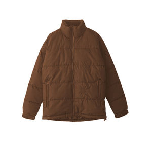 Chaqueta acolchada con cremallera de invierno de tela de burbuja de color sólido - Product Image 3