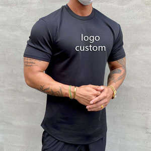 Oem Oversized Gym <b>T</b> <b>Shirt</b> Elastic Cotton Spandex Plain Training Fitted Tshirt Custom <b>Muscle</b> Fitness Mens Slim <b>Fit</b> Sport <b>T</b> <b>Shirts</b> - Product Image 5