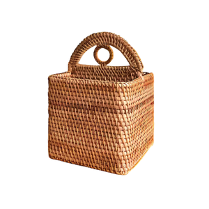 Vente flash : Plateau de service multifonctionnel en bambou et rotin fait main, décoratif pour la cuisine, la salle à manger, organisateur de rangement pour le salon, durable, individuel - Product Image 1