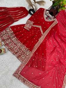 Dernier Designer Faux Georgette Broderie Séquence Travail Sharara Costume Par FabZone - Product Image 4