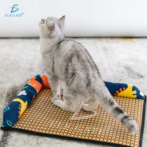 Cama Refrescante para Mascotas, Funda para Asiento de Coche, Tejido de Ratán Natural, Transpirable, Oxford, Fresca y Cómoda para Perros y Gatos, Ideal para Viajes, con Estampado - Product Image 2