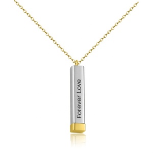 Vendita diretta in fabbrica gioielli personalizzati in acciaio inossidabile placcatura in oro 18 carati con incisione laser collana con <span class=keywords><strong>nome</strong></span> personalizzato stereo telescopico - Product Image 6