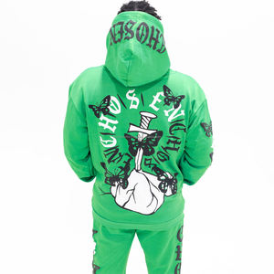 ชุดวอร์มกางเกงวอร์มผ้าฟลีซแบบมีฮู้ดพิมพ์ลายสกรีนโลโก้3D ตามสั่งสำหรับฤดูหนาว - Product Image 2