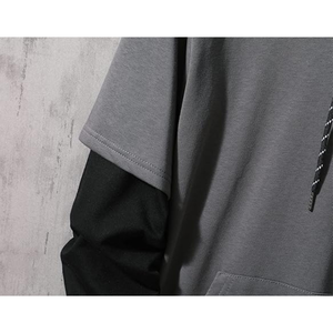 Sudadera con Capucha para Hombre, Estilo Vintage, Casual, con Estampado de Letras Digitales, de Felpa de Algodón y Spandex, Sudadera con Capucha y Parches Modernos - Product Image 6