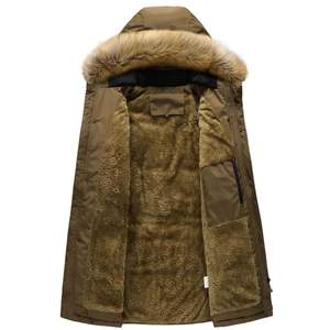 Manteau d'hiver mi-long personnalisé avec doublure en polaire Veste à capuche épaisse Zip complet Manteau d'hiver décontracté pour hommes avec plusieurs poches - Product Image 3