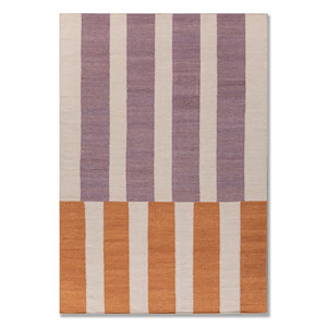 ADWL-1314 Tapis en laine tissé plat ivoire à carreaux, fait main, à rayures et motifs losanges, rectangulaire, pour chambre, salon, couloir - 9x12 pour adolescents - Product Image 1