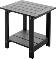 Table d'appoint de chaise Adirondack moderne finition grain de bois noir pour l'extérieur, l'intérieur, la cuisine, le salon, la chambre à coucher et l'école.