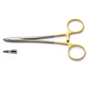 Portaagujas Olsen-Hegar de 14 cm con inserciones TC |   Instrumento de sutura quirúrgica reutilizable de acero inoxidable WARSAW MEDICAL - Product Image 1