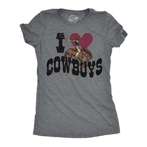 T-shirt pour femme I Heart Cowboys, taille XS-5XL, coton respirant, coupe décontractée sexy, coupe ample, motif 3D, jersey court d'été - Product Image 1