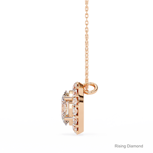 ชุดรัศมีเพชรสำหรับปลูกในห้องปฏิบัติการทรงรี1.02 CT จี้เพชรแบบโซลิแทร์/ CVD จี้เพชรสีโรสโกลด์/ของขวัญวันครบรอบสำหรับเธอ - Product Image 3