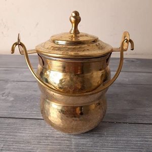 Caja de latón de Metal duradero para almacenamiento en seco, olla de almacenamiento de latón pulido para decoración del hogar, contenedor de latón con tapa para uso diario - Product Image 3