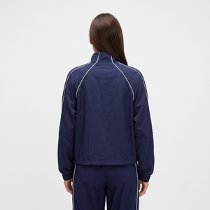 <b>Women's</b> Lightweight 100% Nylon Zip-Up Breathable Wind Resistant Athleisure <b>Jacket</b> with Full-Length Turn-down Collar Side Pockets - Product Image 2