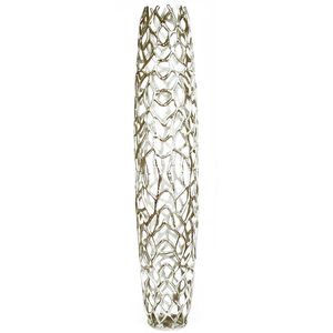 Jarrón de Flores de Aluminio Hecho a Mano con Diseño Costero Dorado, Refleja la Simplicidad Artística para Interiores Contemporáneos, Metálico - Product Image 3