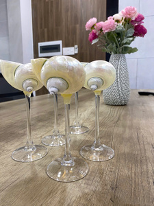 Verres à vin coquillage Coquillage marin exotique du Vietnam pour accents de table à la maison ou usage d'accueil - Product Image 5