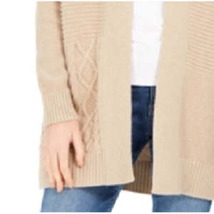 Cardigan Lungo da Donna Charter Club, Beige con Stampa Patchwork e Ricami, Bottoni, Invernale/Autunnale, Lana e Acrilico, Disponibile in Taglie Petite e Medium - Product Image 3