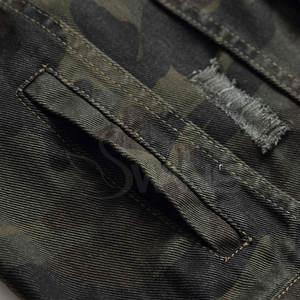 แจ็กเก็ตยีนส์ระบายอากาศมีตัวอักษรผ้าฝ้าย100% พอดีตัวสำหรับผู้ชายสไตล์ไฮสตรีท - Product Image 6