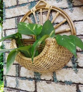 Handmade planters customized design & size decorative planters Rattan cane weaved wall hanging planters wicker flower pots - Product Image 5