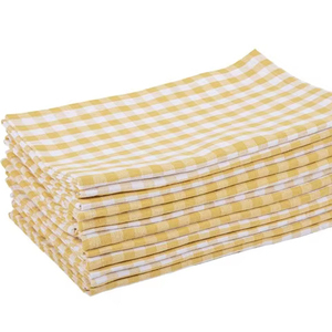 ผ้าขนหนูคอตตอนลายทางสำหรับห้องครัวผ้าคอตตอน100% แห้งเร็วและยั่งยืนสำหรับใช้ในบ้านเทคนิคการทอลายตารางสีฟ้า - Product Image 1