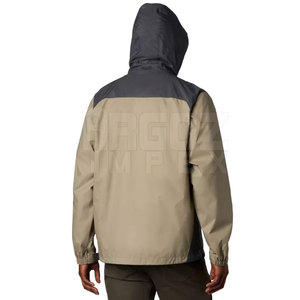 Vestes coupe-vent pour hommes à capuche avec logo sur le devant, vente en gros, prix bas, MOQ faible, imperméables et respirantes - Product Image 2