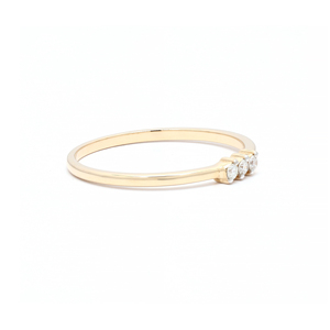 14K แหวนเพชรทองคำแท้สีเหลืองมินิมอลเครื่องประดับแฟชั่นสำหรับผู้หญิง-สามเพชรธรรมชาติสำหรับของขวัญครบรอบ-ขายส่ง - Product Image 2