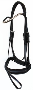 Vente en gros de nouvelles brides en cuir de haute qualité Horse Snaffle en noir - Product Image 3