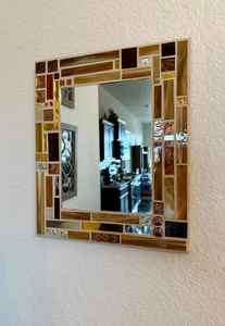 Miroir mosaïque argent, miroir mosaïque rond - Product Image 3