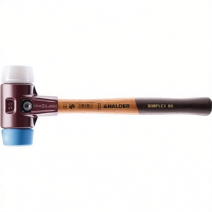 Soft-Faced <b>Hammer</b> 350mm Length 50mm Head Diameter White/Medium-Hard Wood TPE Soft Blue Superplastic White HALDER - Product Image 3