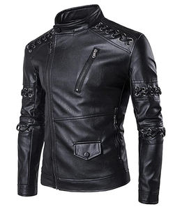 เสื้อแจ็กเก็ตมอเตอร์ไซค์สำหรับผู้ชาย, สินค้ามาใหม่เสื้อแจ็กเก็ตขี่มอเตอร์ไซค์สไตล์ไฮสตรีทหนังวัวคุณภาพสูงไซส์พิเศษสินค้ามาใหม่2022 - Product Image 2