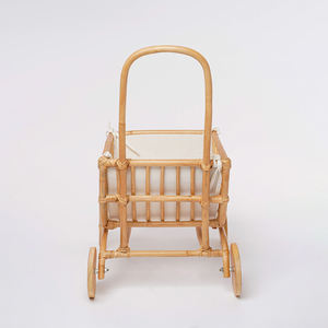 Nouveau design rotin poupée landau poussette pour bébé poupées durable enfant jouer jouets en osier chariot enfant en bas âge enfants cadeau d'anniversaire - Product Image 1