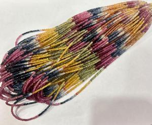 Perles Rondelle à Facettes Multi Saphir Naturel de 16 Pouces de Long Perles de Pierre de 3mm - Product Image 6